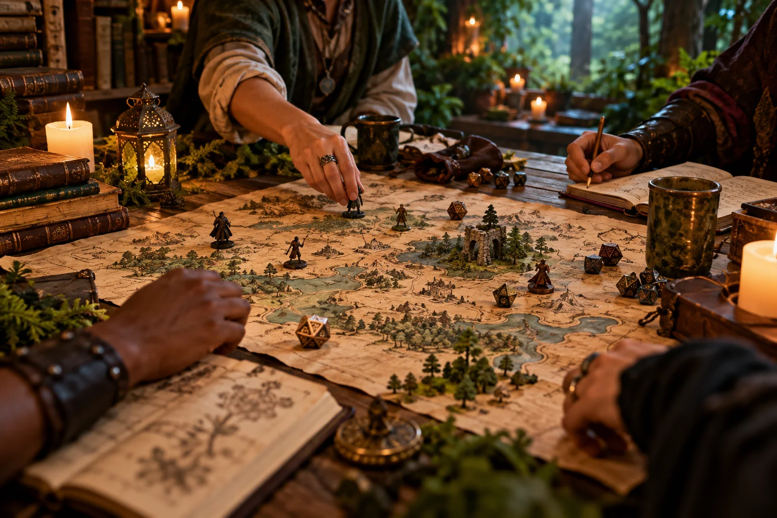 Mapa de aventura compartilhado à mesa Mapa de aventura compartilhado à mesa